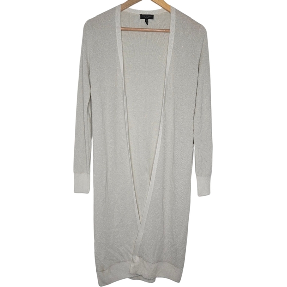 Rag & Bone Ivory Cashmere Merino Wool Open Long Ribbed Duster Cardigan Size XS - Picture 1 of 7